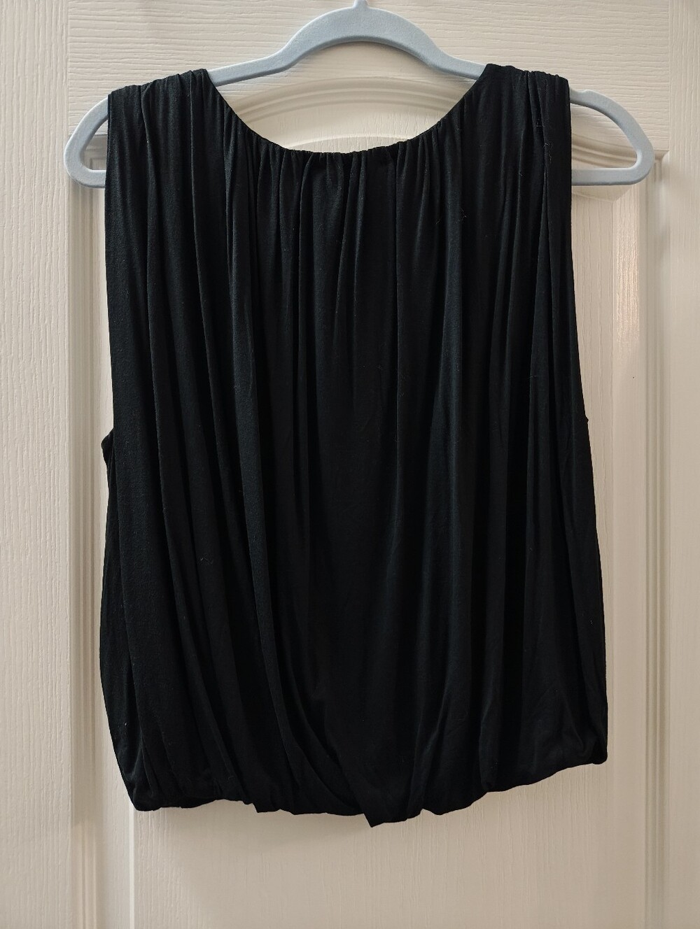 Black Sleeveless Draped Women's Top